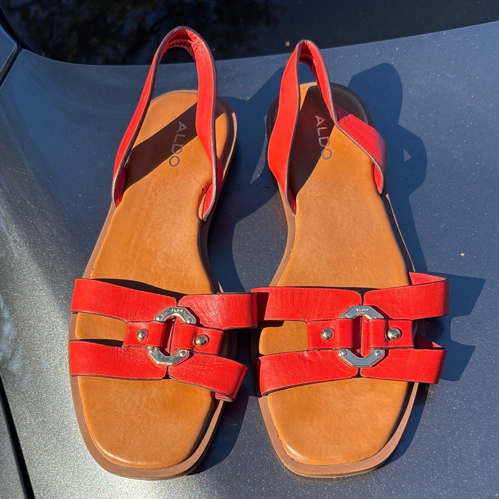 Aldo Red and Brown Women's Sandals